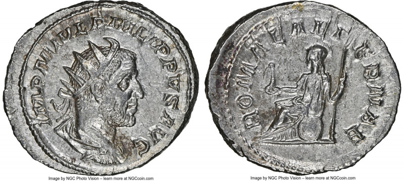 Philip I (AD 244-249). AR antoninianus (24mm, 4.95 gm, 6h). NGC Choice AU 4/5 - ...