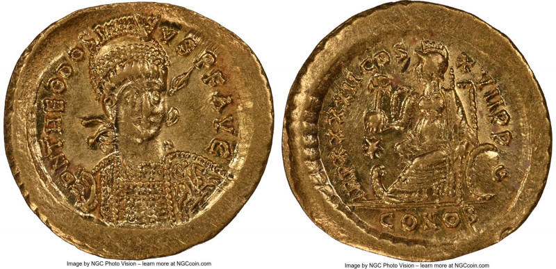 Theodosius II, Eastern Roman Empire (AD 402-450). AV solidus (21mm, 4.31 gm, 6h)...