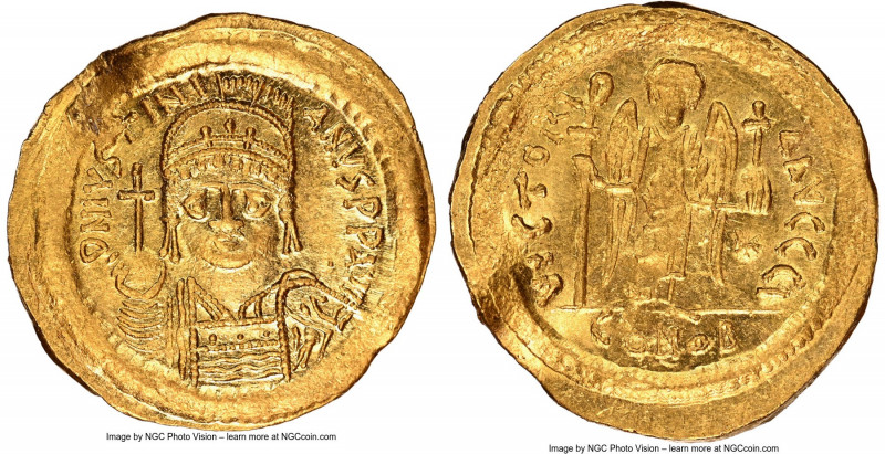 Justinian I the Great (AD 527-565). AV solidus (20mm, 4.50 gm, 5h). NGC MS 5/5 -...