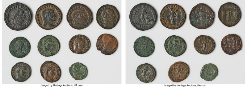 ANCIENT LOTS. Roman Imperial. Ca. 3rd-4th centuries AD. Lot of eleven (11) AE is...