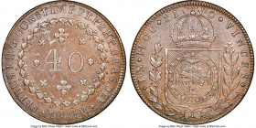 Pedro I 40 Reis 1824-R MS61 Brown NGC, Rio de Janeiro mint, KM363.1. An attractive offering with espresso coloration and fully defined devices. For th...
