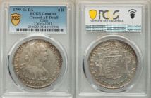 Charles IV 8 Reales 1799 So-DA AU Details (Cleaning) PCGS, Santiago mint, KM51, Cal-1031. An offering with bright peach toning and fully defined devic...
