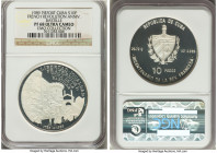 Republic silver Proof Piefort "Bastille" 10 Pesos 1989 PR68 Ultra Cameo NGC, KM-P17. Mintage: 150. French Revolution Anniversary issue. Ex. EMO Collec...