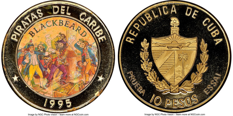 Republic gilt-alloy Proof Colorized Prueba "Pirates of the Caribbean - Blackbear...