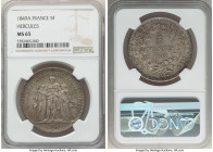 Republic 5 Francs 1849-A MS65 NGC, Paris mint, KM761.1. Two year type. Hercules type. An peach-toned offering with whirling luster. 

HID09801242017...