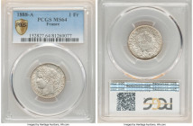 Republic Pair of Certified Francs 1888-A MS64 PCGS, Paris mint, KM822.1, Gad-465a. Sold as is, no returns. 

HID09801242017

© 2022 Heritage Aucti...