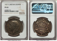 George V Proof Crown 1927 PR63 NGC, KM836, S-4036. A first year issue of this variety, this offering exhibits sharp devices that are displayed against...