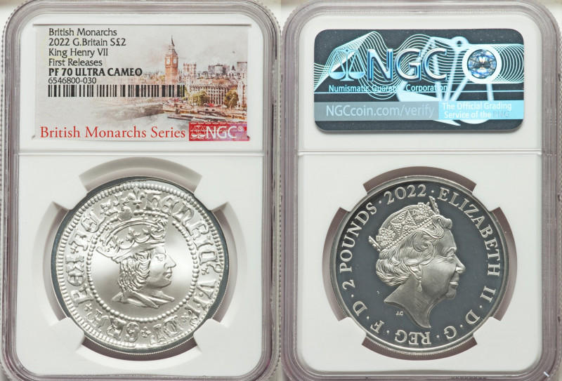 Elizabeth II silver Proof "King Henry VII" 2 Pounds (1 oz) 2022 PR70 Ultra Cameo...