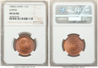 British India. Edward VII 1/4 Anna 1906-(c) MS66 Red and Brown NGC, Calcutta mint, KM501. A specimen that exhibits eye-catching luster and pastel pink...