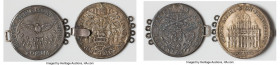 Papal States Pair of Uncertified Piastras XF (Mounted/Polished), 1) Sede Vacante Piastra 1669 - KM319 2) Innocent XI Piastra ND (1677) - KM399 A fasci...