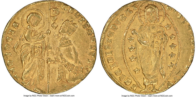 Venice. Andrea Dandolo gold Ducat ND (1343-1354) AU55 NGC, Fr-1221. 3.54gm. 

...