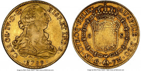 Charles IV gold 8 Escudos 1789 Mo-FM XF40 NGC, Mexico City mint, KM157, Onza-1015. Type struck with older bust of Charles III. Example displaying eye-...