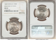 Carlos I Pair of Certified "Discovery of India" Multiple Reis 1898 NGC, 1) 500 Reis - MS64, KM538 2) 1000 Reis - MS62, KM539, Gomes-14.01 Sold as is, ...