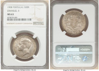 3-Piece Lot of Certified Assorted Issues NGC, 1) Emanuel II 500 Reis 1908 - MS63, KM547 2) Republic Escudo 1924 - MS64, KM576 3) Republic 10 Escudos 1...