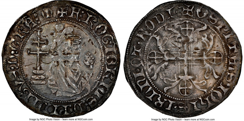 Knights of Rhodes. Roger of Pins Gigliato ND (1355-1365) AU53 NGC, 3.85gm. A wel...