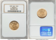 Confederation gold 20 Francs 1910-B MS66 NGC, Bern mint, KM35.1. A specimen with light honey toning and cartwheel luster. AGW 0.1867 oz. 

HID098012...