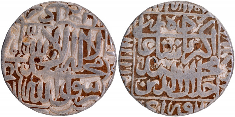 Akbar (AH 963-1014/1556-7605 AD), Agra Dar-ul-khilafa Mint, Silver Rupee, AH 977...