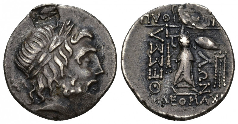 GRECIA ANTIGUA. LIGA TESALIA. Didracma (196- s. I a.C.). A/ Cabeza de Zeus con c...