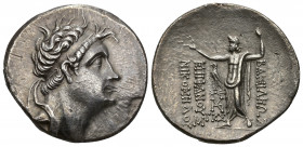 GRECIA ANTIGUA. BITINIA. Nicomedes IV. Tetradracma (c. 92-74 a.C.). A/ Cabeza diademada a der. R/ Zeus a izq. con corona y cetro, delante águila sobre...
