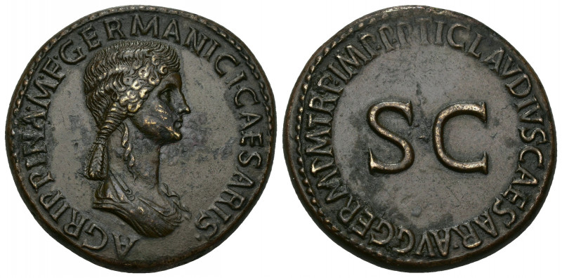 IMPERIO ROMANO. AGRIPINA LA MAYOR (acuñada bajo Claudio I). Sestercio. Roma (50-...