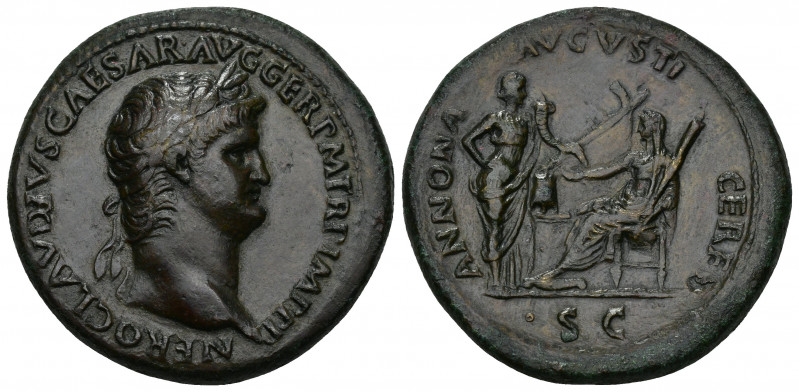 IMPERIO ROMANO. NERÓN. Sestercio. Roma (62-68 d.C.). A/ Cabeza laureada a der.; ...