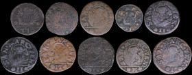 GREECE: ITALIAN STATES / VENICE (CRETE, ISOLE & ARMATA and DALMATIA & ALBANIA): Lot of 10 Venetian coins composed of 2,5 Soldini (10 Tornesi) (1610-16...