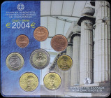 GREECE: Euro coin set (2004) composed of 1, 2, 5, 10, 20 and 50 Cent & 1 and 2 Euro. Inside official blister issued by the Bank of Greece. Mintage: 30...