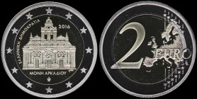 GREECE: 2 Euro (2016) in copper, nickel & nickel brass commemorating the 150 years from the Arkadi Monastery torching. Inside official case with CoA a...
