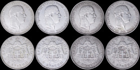 GREECE: Lot composed of 4x 5 Drachmas (1901) in silver (0,900) with head of Prince George facing right and inscription "ΠΡΙΓΚΗΨ ΓΕΩΡΓΙΟΣ ΤΗΣ ΕΛΛΑΔΟΣ Υ...