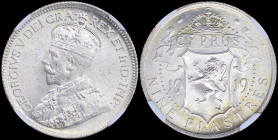 CYPRUS: 9 Piastres (1919) in silver (0,925) with crowned bust of King George V facing left. Crowned arms divide date, denomination below on reverse. I...