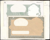 CYPRUS: Two progressive proofs of face of 1 Pound or 10 Pounds (13.4.1917) attached on carton paper. The date "13th April 17" is handwritten on each p...