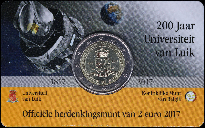 BELGIUM: 2 Euro (2017) bi-metallic commemorating the 200 years of the University...