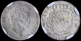 GERMAN STATES / BAVARIA: 1 Kreuzer (1828) in silver (0,187) with head of Ludwig I facing right. Crowned arms within laurel and palm branches, date at ...