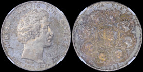 GERMAN STATES / BAVARIA: 1 Thaler (1828) in silver (0,833) commemorating the Blessings of Heaven on Royal Family with head of Ludwig I facing right. P...