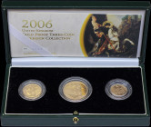 GREAT BRITAIN: Official set of 3 coins composed of 1/2 Sovereign, 1 Sovereign & 2 Pounds (2006) in gold (0,917) with head of Queen Elizabeth II facing...
