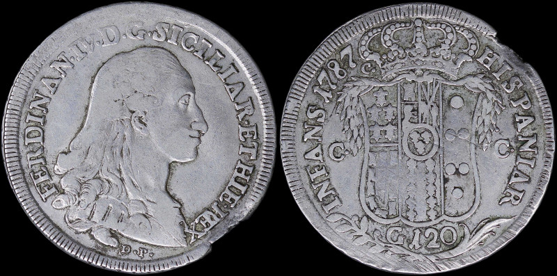 ITALIAN STATES / NAPLES & SICILY: 120 Grana (1787DP//C-CC) in silver (0,833) wit...