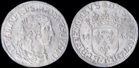 ITALIAN STATES / TASSAROLO: 1/12 Ecu (=1 Luigino) (1666 T) in silver with bust of Livia facing right. Crowned shield of arms divides date on reverse. ...