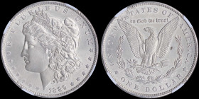USA: 1 Dollar (1889) in silver (0,900) with head of Liberty facing left and legend "E.PLURIBUS.UNUM". American eagle and legend "UNITED STATES OF AMER...