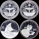 MARSHALL ISLANDS: Lot of 2 silver (0,999) coins composed of 50 Dollars (1989) & 50 Dollars (1998). (KM 55+426). Proof.