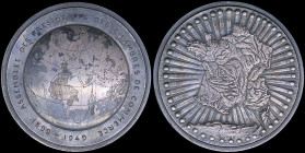 FRANCE: Silver medal for the Assembly of Chambers of Commerce Presidents (1899-1949). The terrestrial globe in relief with the French areas in gray on...