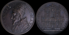 PAPAL STATES / VATICAN: Bronze medal (1662) commemorating the Santa Maria in Campitelli church. Bust of Pope Alexander VII on obverse. Santa Maria in ...