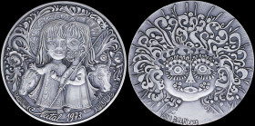 PORTUGAL: Silver medal by the Portuguese sculptor and engraver of medals Vasco Berardo (1973). A pair of shepherds with a horse and a bull on obverse....