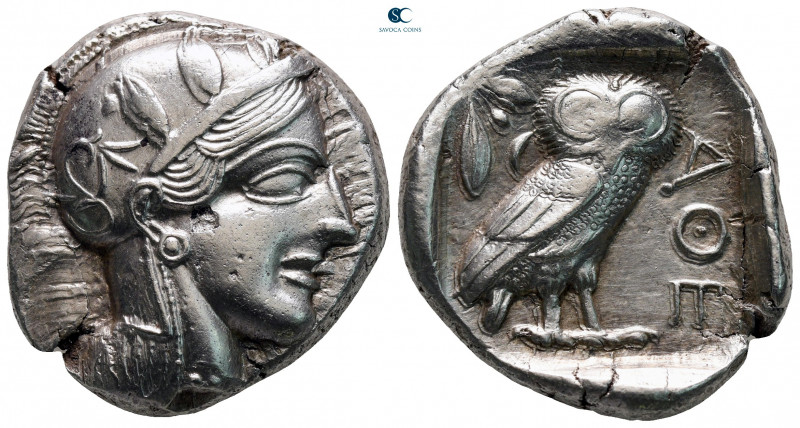 Attica. Athens circa 454-404 BC. 
Tetradrachm AR

26 mm, 17,19 g



very ...