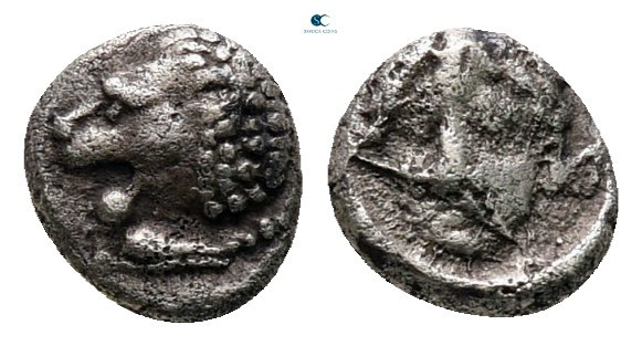 Satraps of Caria. Hekatomnos 392-377 BC. 
Hemiobol AR

6 mm, 0,31 g



ve...