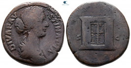 Diva Faustina II AD 175-176. Rome. Sestertius Æ