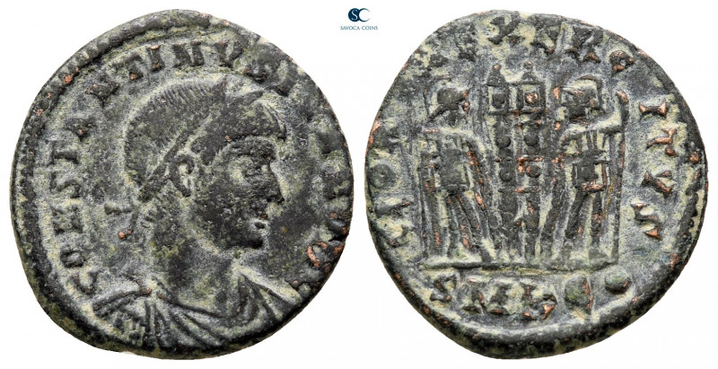 Constantine II, as Caesar AD 317-337. Cyzicus
Follis Æ

18 mm, 2,15 g



...