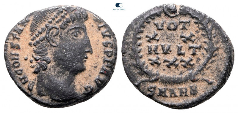 Constantius II AD 347-361. Antioch
Follis Æ

15 mm, 1,79 g



very fine