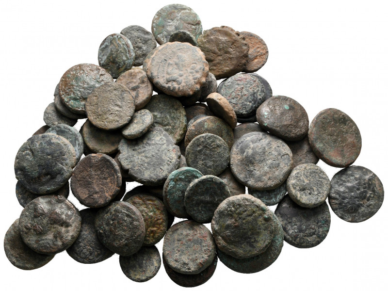 Lot of ca. 65 greek bronze coins / SOLD AS SEEN, NO RETURN! 

fine