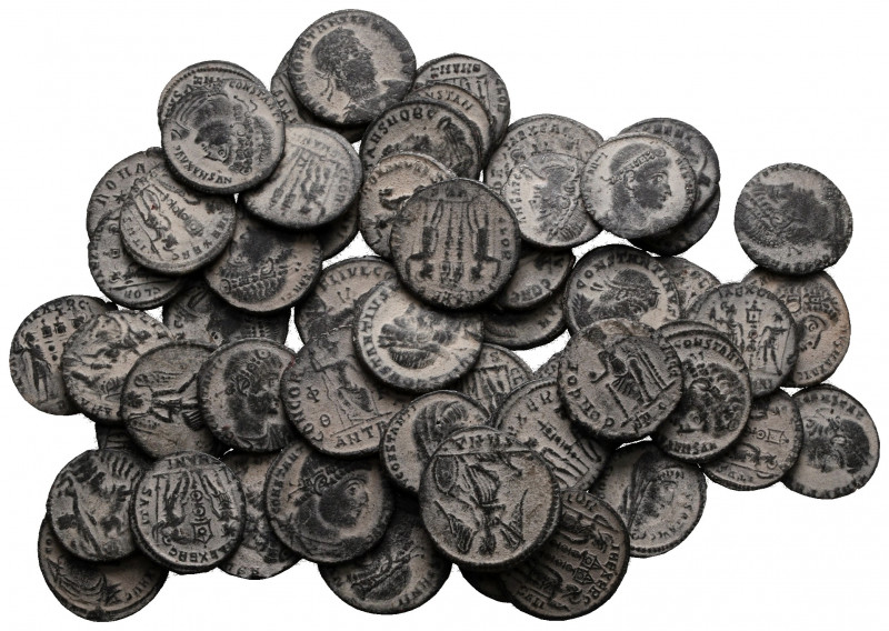 Lot of ca. 55 roman bronze coins / SOLD AS SEEN, NO RETURN!

very fine