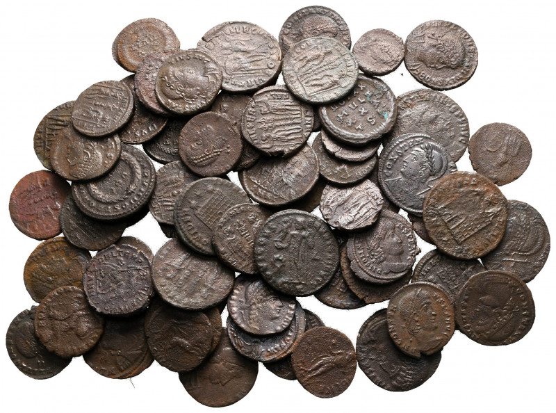 Lot of ca. 66 roman bronze coins / SOLD AS SEEN, NO RETURN!

very fine